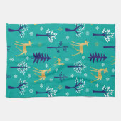 Boho Trees Gold Deers Modern Theedoek (Horizontaal)