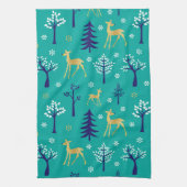 Boho Trees Gold Deers Modern Theedoek (Verticaal)