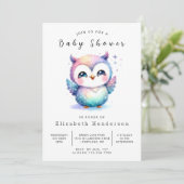 Boho Trees Owl Baby shower Kaart (Staand voorkant)