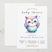 Boho Trees Owl Baby shower Kaart (Voorkant / Achterkant)
