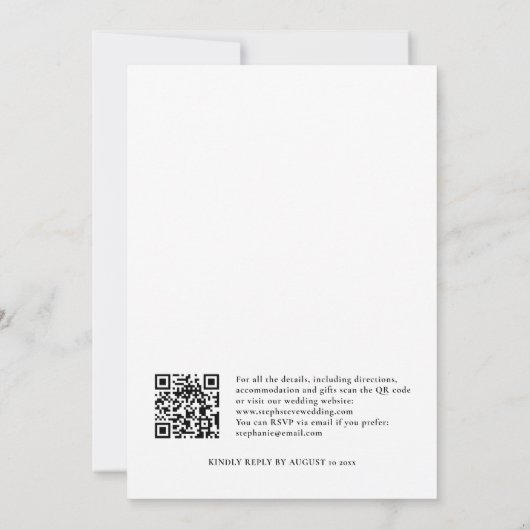 Boho Trees Sterren QR Code Kerstmis Bruiloft Kaart (Achterkant)