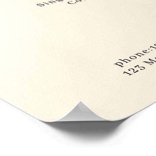 Boho Trendy Beige Pricelist Poster (Hoek)