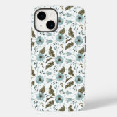 Boho Trendy Blauw Groen Bloemen Case-Mate iPhone Case (Achterkant)