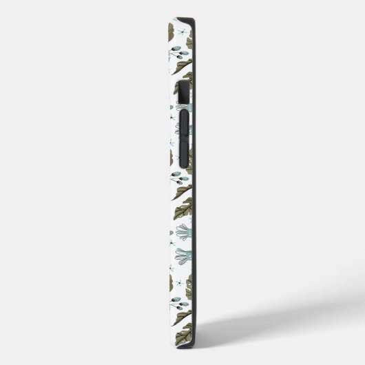 Boho Trendy Blauw Groen Bloemen Case-Mate iPhone Case (Achterkant / Links)