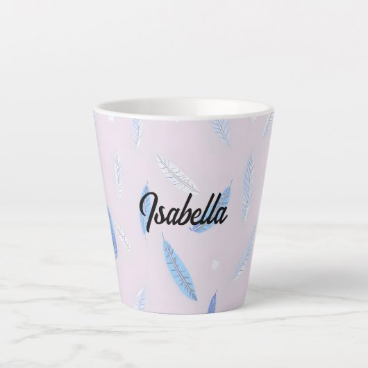 Boho Trendy Feathers Luxury Collection Latte Mok (Voorkant)