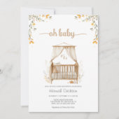 Boho Trendy Neutral Nursery Wieg Baby shower Kaart (Voorkant)