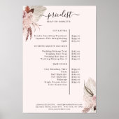 Boho Trendy Pricelist Poster (Voorkant)