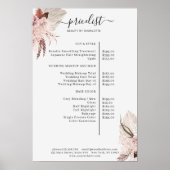 Boho Trendy Pricelist Poster (Voorkant)