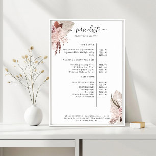 Boho Trendy Pricelist Poster