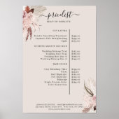 Boho Trendy Pricelist Poster (Voorkant)