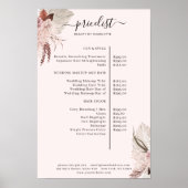 Boho Trendy Prijslijst Poster (Voorkant)