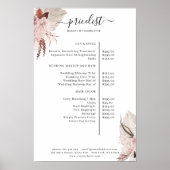 Boho Trendy Prijslijst Poster (Voorkant)
