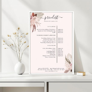 Boho Trendy Prijslijst Poster