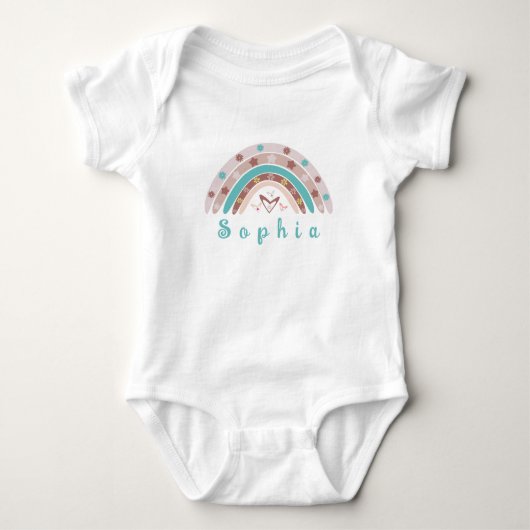 Boho Trendy Rainbow met persoonlijke naam Romper (Voorkant)