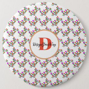 Boho trendy retro schattig bloemenschrift ronde button 6,0 cm