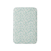 Boho trendy saliegroen wit grijs bloemmotief badmat (Voorkant Verticaal)