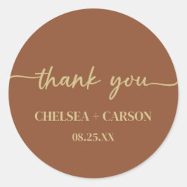 Boho Trendy Script bruiloft Dank u Stickers