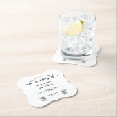 Boho Trendy Script bruiloft Kartonnen Onderzetters (Insitu)