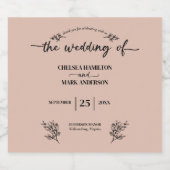 Boho Trendy Script bruiloft Likeurfles Etiket (Enkel label)