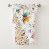 Boho, Trendy, Waterverf, Chic, Modern, Pastel Bad Handdoek (Insitu)