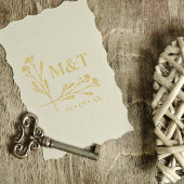 Boho Trendy Wildflower Initialen Wedding Monogram Rubberstempel