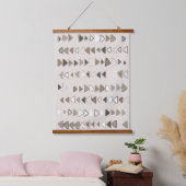 Boho Triangles Brown Taupe Ivory Hangend Wandkleed (Slaapkamer)