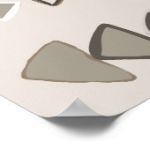 Boho Triangles Brown Taupe Ivory Poster (Hoek)