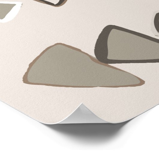 Boho Triangles Brown Taupe Ivory Poster (Hoek)