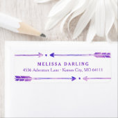 Boho Tribal Arrow Adresetiketten | Paarse & Roze Etiket (Insitu)