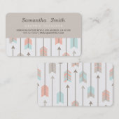 Boho Tribal Arrows Professional Pink Blue Gray Visitekaartje (Voorkant / Achterkant)