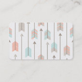 Boho Tribal Arrows Professional Pink Blue Gray Visitekaartje (Achterkant)
