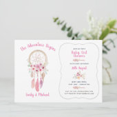 Boho Tribal Baby Girl Shower Dream Catcher Kaart (Staand voorkant)