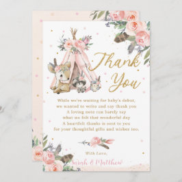 Boho Tribal Baby shower Birthday Bedankkaart