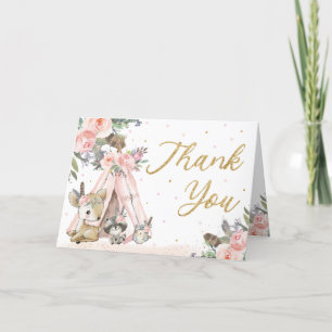 Boho Tribal Baby shower Birthday Bedankkaart