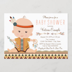 Boho Tribal Baby shower Kaart