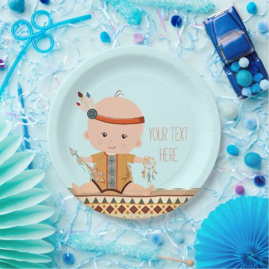 Boho Tribal Baby shower Papieren Bordje (Feest)