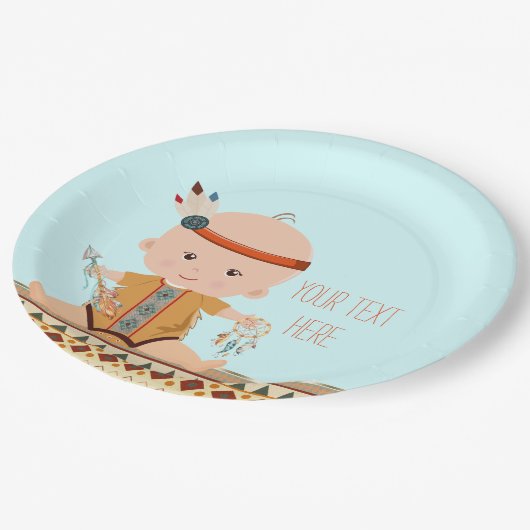 Boho Tribal Baby shower Papieren Bordje (Gekanteld)