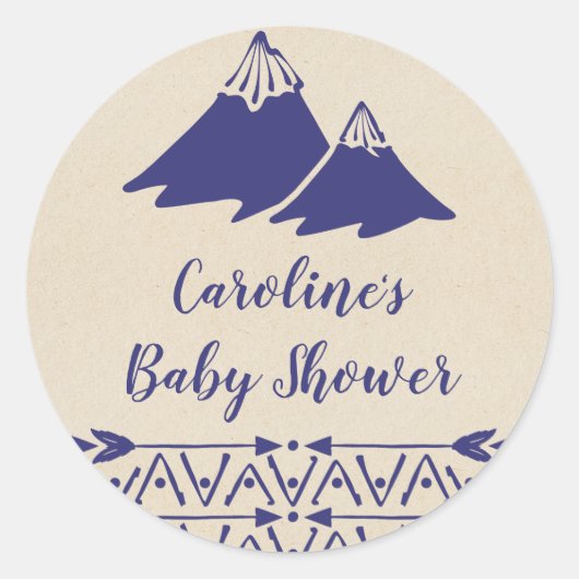 Boho Tribal Baby shower Ronde Sticker (Voorkant)