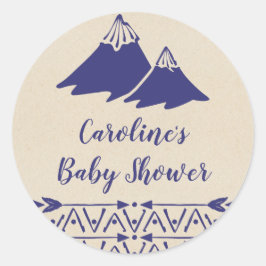 Boho Tribal Baby shower Ronde Sticker