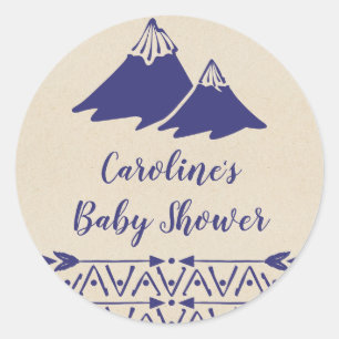 Boho Tribal Baby shower Ronde Sticker