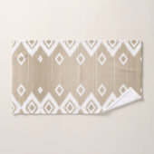 Boho Tribal Beige White Geometric Bad Handdoek (Handdoek)