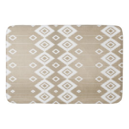 Boho Tribal Beige White Geometric Badmat