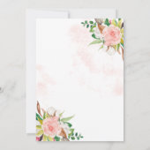 Boho Tribal Bloem Koeschedel Bruiloft Save The Date (Achterkant)