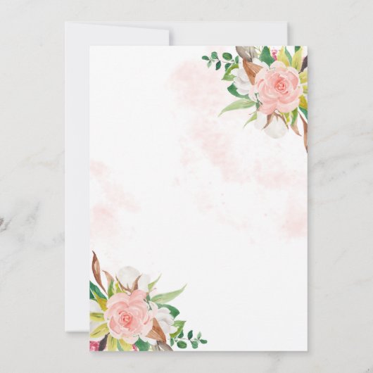 Boho Tribal Bloemen Koe Schedel Huwelijk Save The Date (Achterkant)