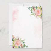 Boho Tribal Bloemen Koe Schedel Vrijgezellenfeest Kaart (Achterkant)