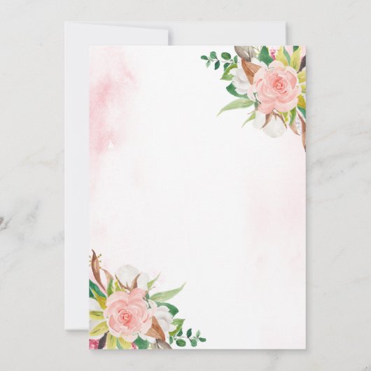 Boho Tribal Bloemen Koe Schedel Vrijgezellenfeest Kaart (Achterkant)