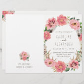 Boho Tribal Bohemian Feather Wedding Programs (Voorkant / Achterkant)