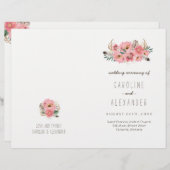 Boho Tribal Bohemian Feather Wedding Programs (Voorkant / Achterkant)