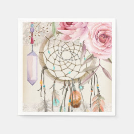 Boho Tribal Chic DreamCatcher & Rozen Papier serve Servetten