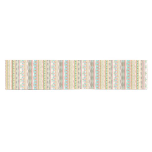 Boho Tribal Chic Geometric Stripes Table Runner Korte Tafelloper (Horizontaal)